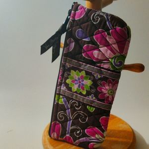 Vera Bradley Pink and Brown Floral Stationary‎ Bag